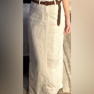 Elegant White Maxi Jean Skirt